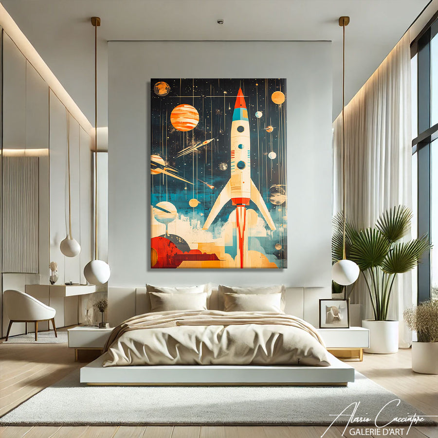 Tableau art moderne abstrait – mise en situation
