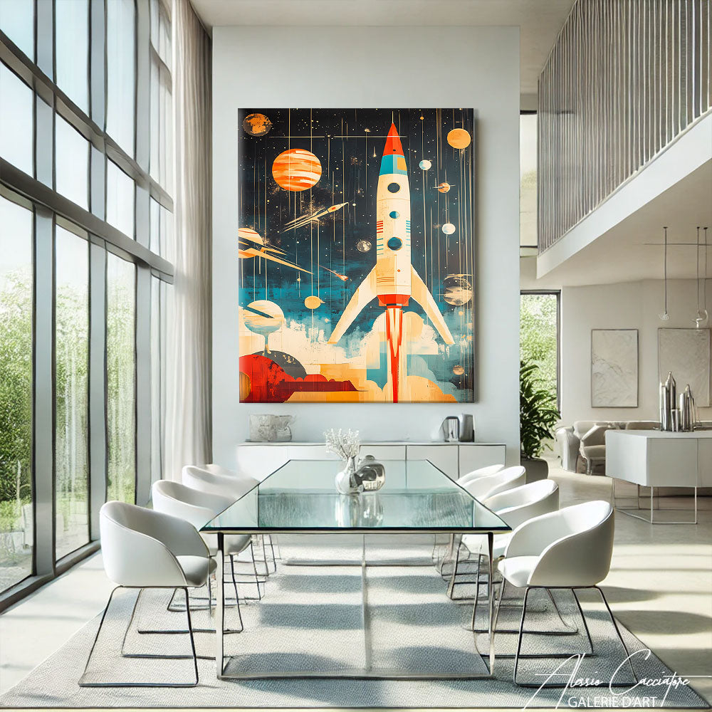 Grand tableau abstrait moderne
