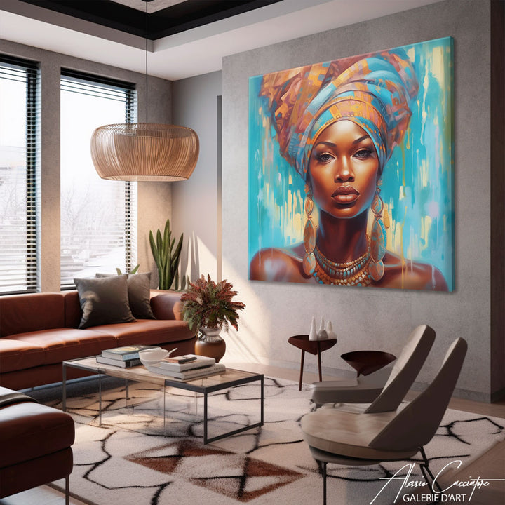 Peinture à l'Huile Femme Africaine