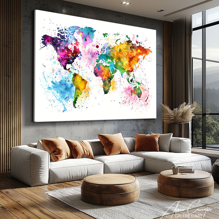 Carte du Monde Peinture Murale