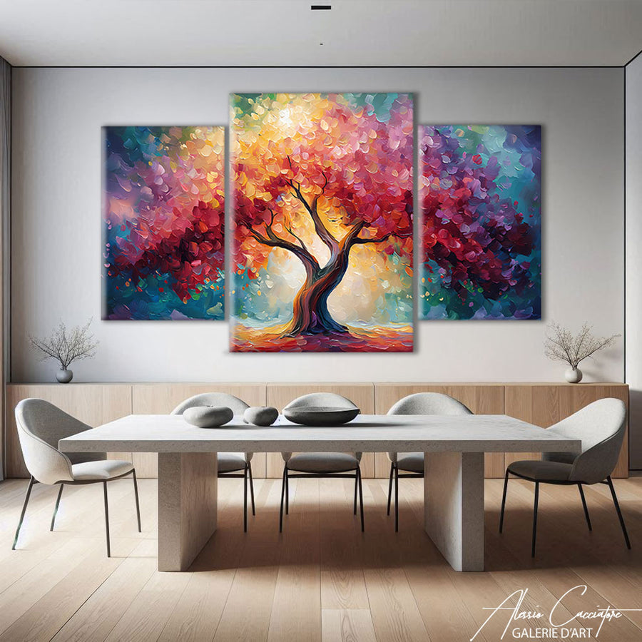 TABLEAU ARBRE DE VIE EN TRIPTYQUE – mise en situation