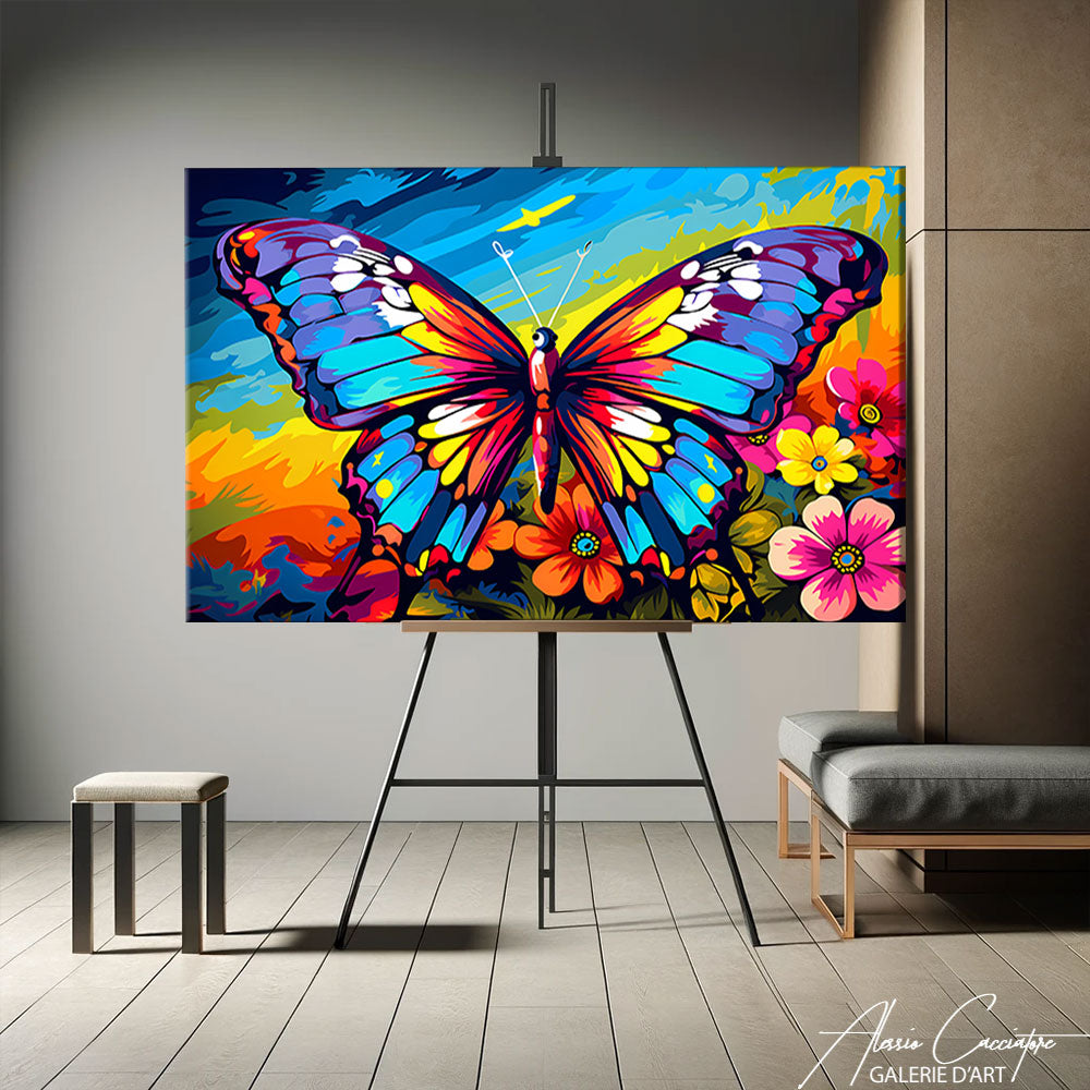 tableau papillon peinture