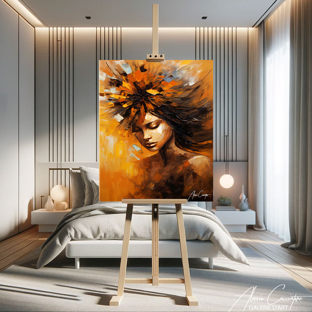 Tableau Portrait Femme Abstrait