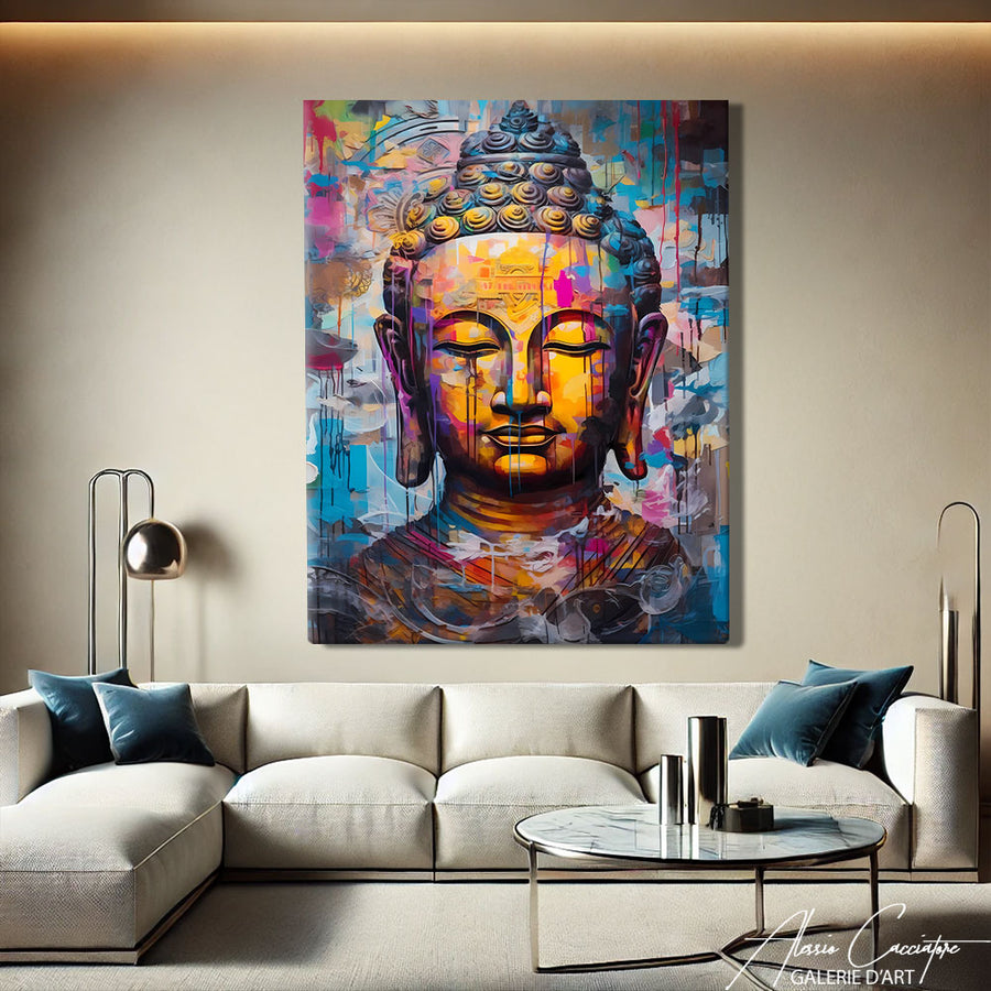 TABLEAU PEINTURE BOUDDHA
 – mise en situation