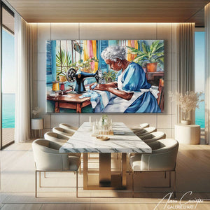 TABLEAU FEMME AFRICAINE HUILE