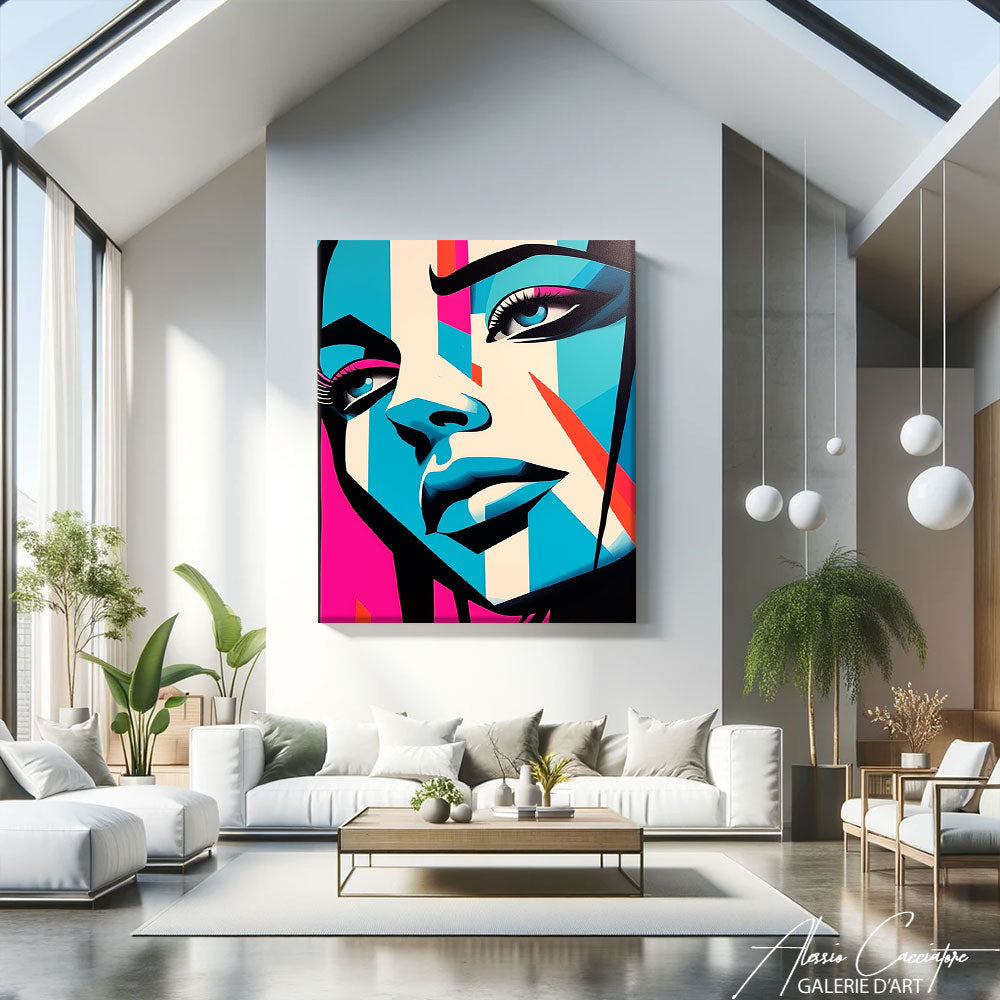 Peinture Pop Art Visage