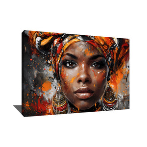 TABLEAU FEMME AFRICAINE ACRYLIQUE