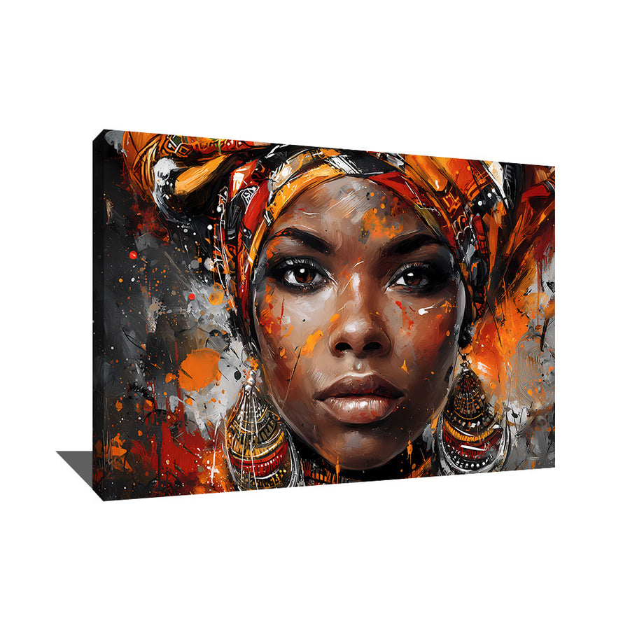 TABLEAU FEMME AFRICAINE ACRYLIQUE