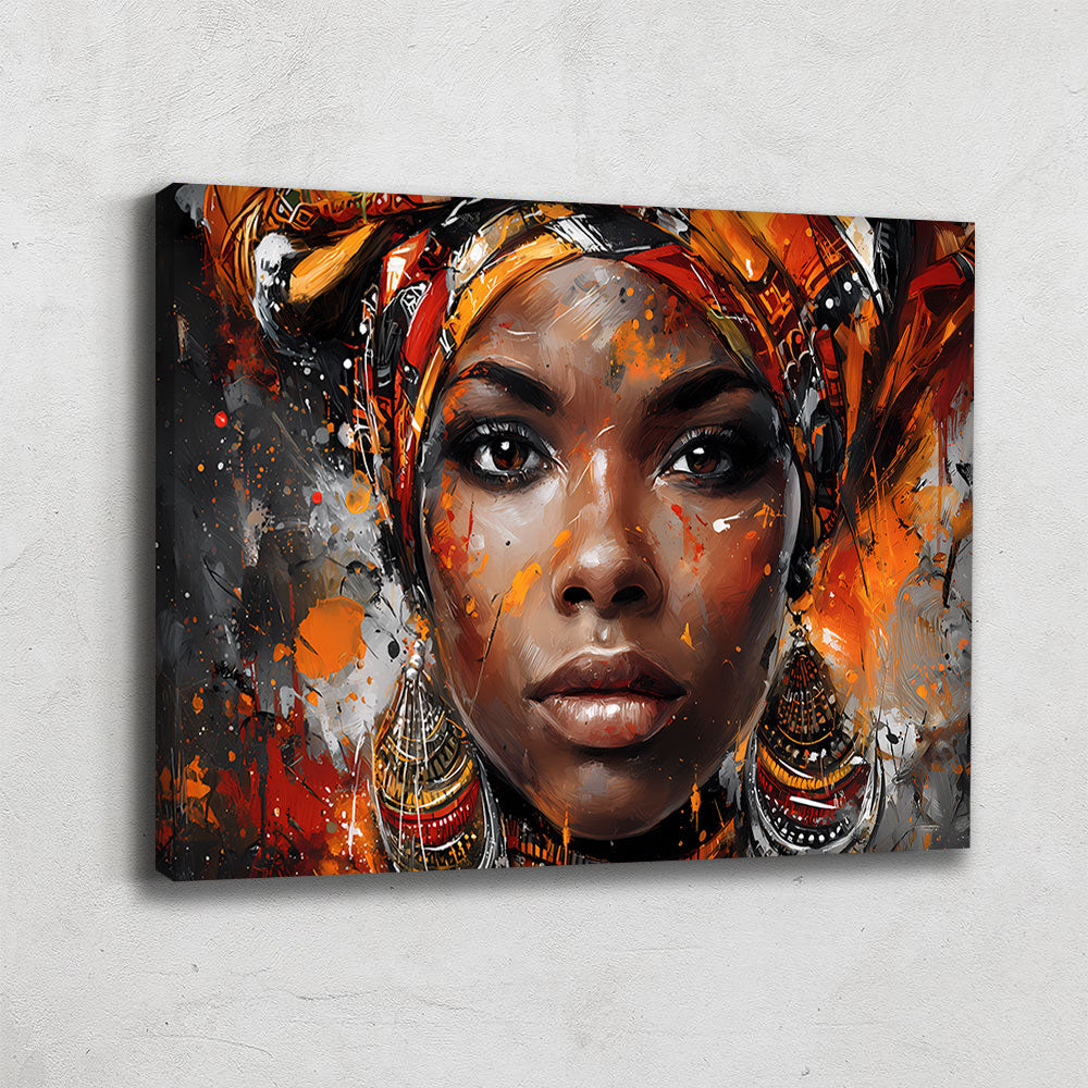TABLEAU FEMME AFRICAINE ACRYLIQUE