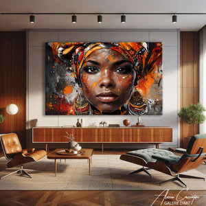 TABLEAU FEMME AFRICAINE ACRYLIQUE