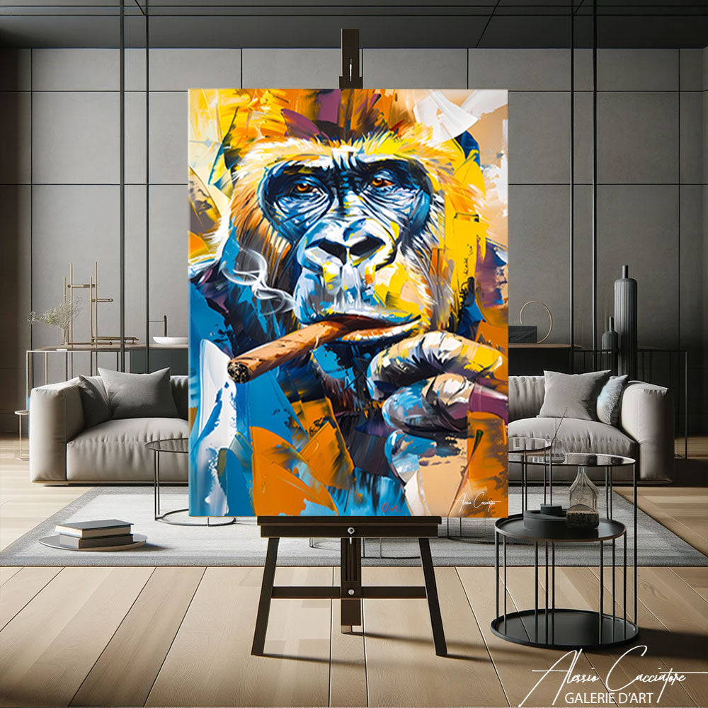 tableau singe cigare