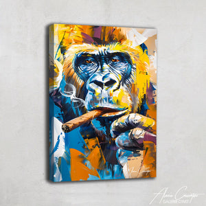 Tableau Gorille avec Cigare