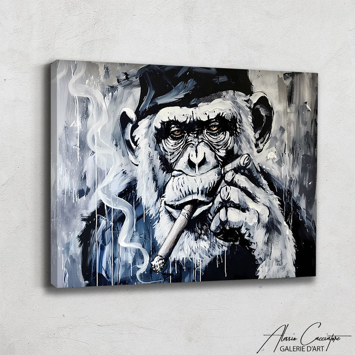  Peinture Singe Noir et Blanc