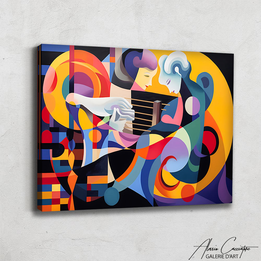 tableau cubisme colore