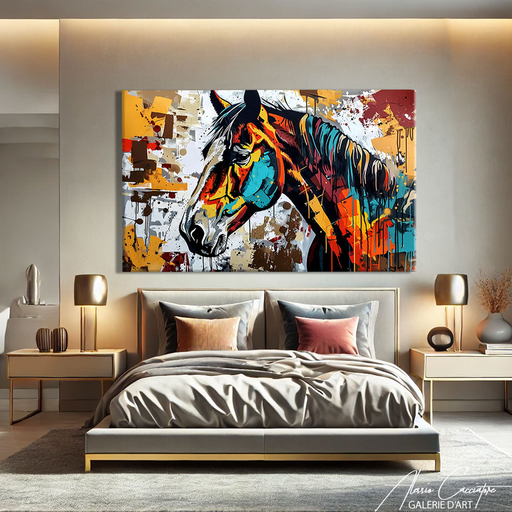 Toile cheval abstrait

