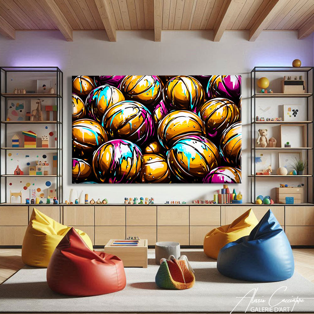 TABLEAU BASKETBALL ABSTRAIT