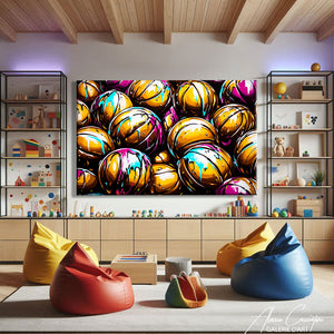 TABLEAU BASKETBALL ABSTRAIT