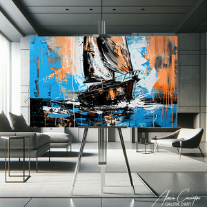 Tableau Peinture Voilier Moderne