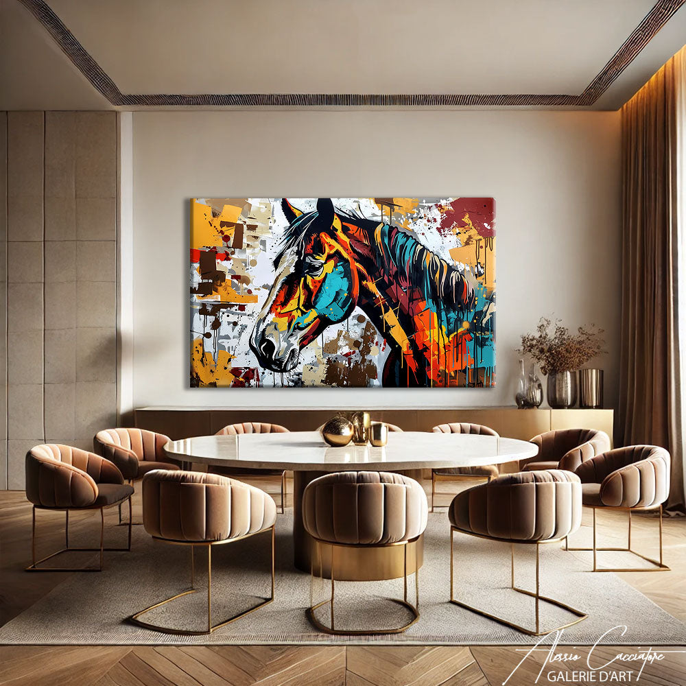 Toile cheval coloré

