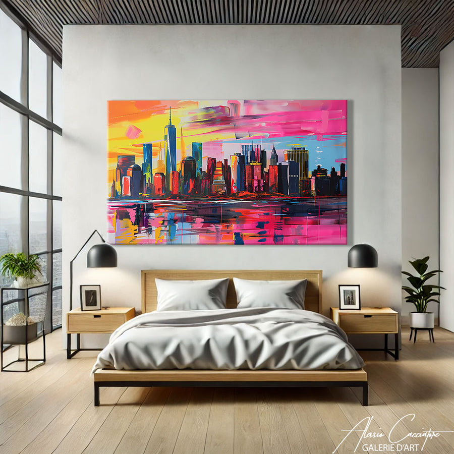 Tableau Peinture Acrylique New York – mise en situation