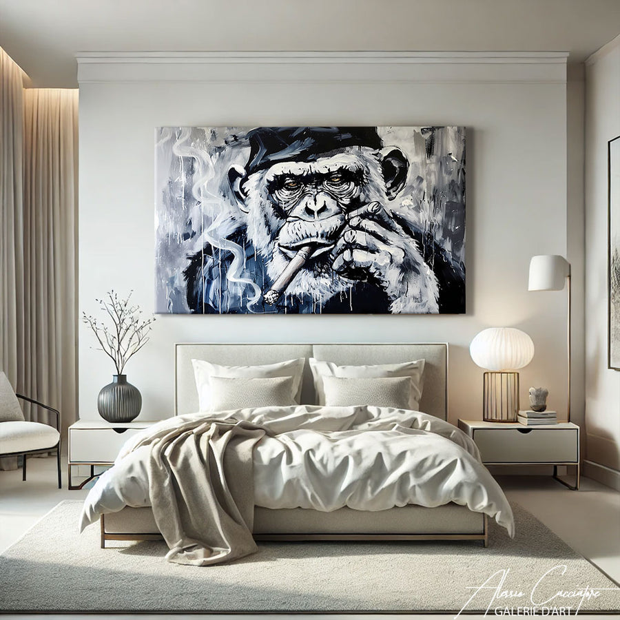 tableau Singe Noir et Blanc – mise en situation