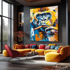tableau gorille cigare