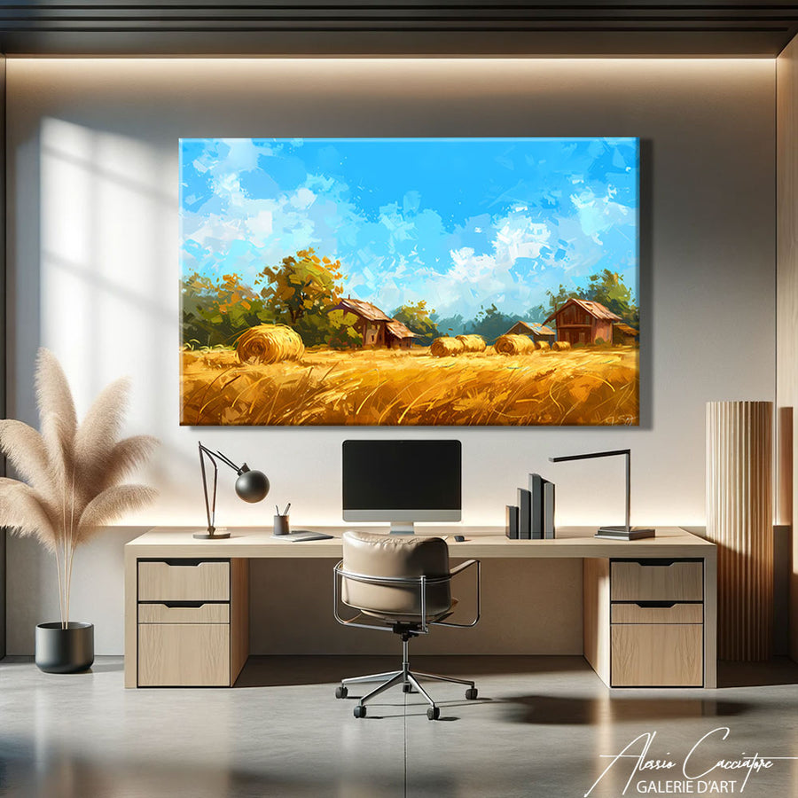 Tableau Peinture Paysage Campagne
 – mise en situation