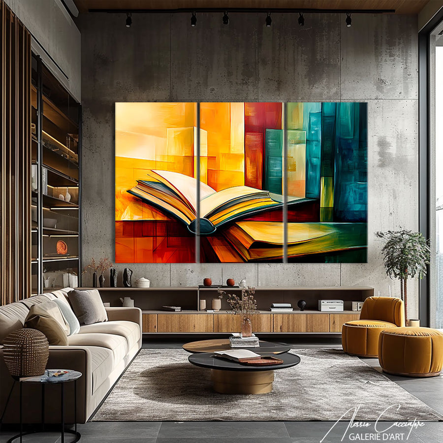 Tableau Triptyque Abstrait
 – mise en situation