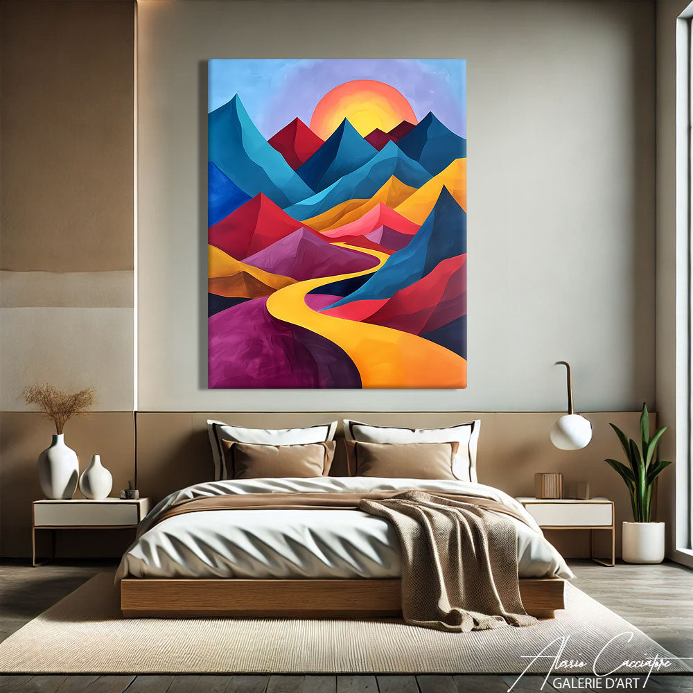 tableau montagne coloré