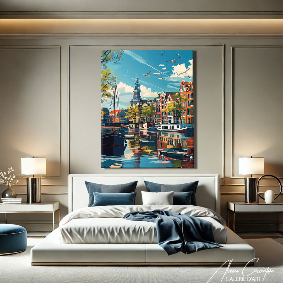 Tableau Dessin Amsterdam
 – mise en situation