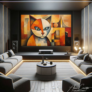 Peinture Chat Cubisme