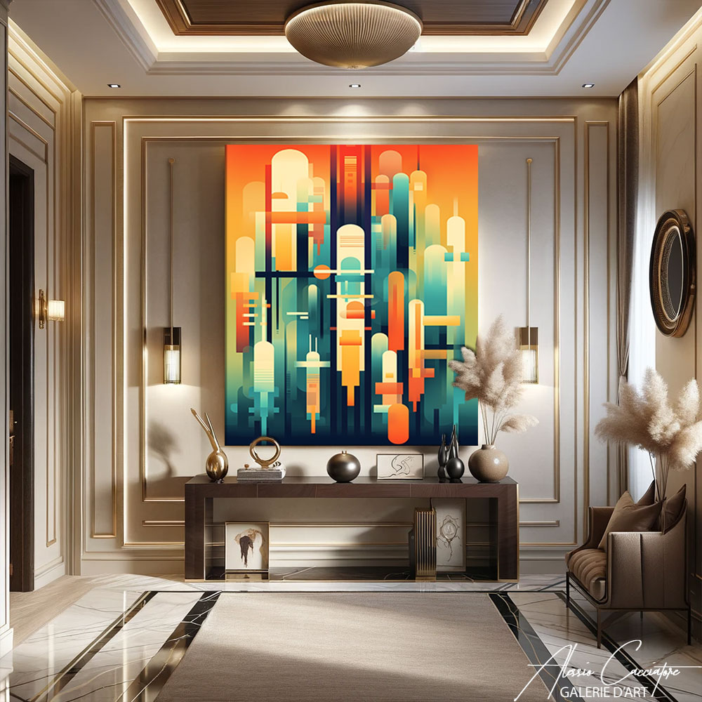 tableau abstrait forme géométrique