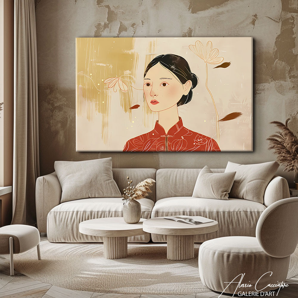 Tableau Minimaliste Visage