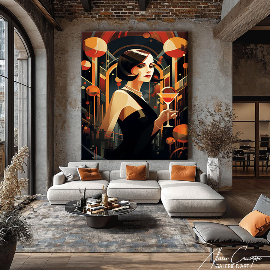 Tableau Art Deco Femme – mise en situation