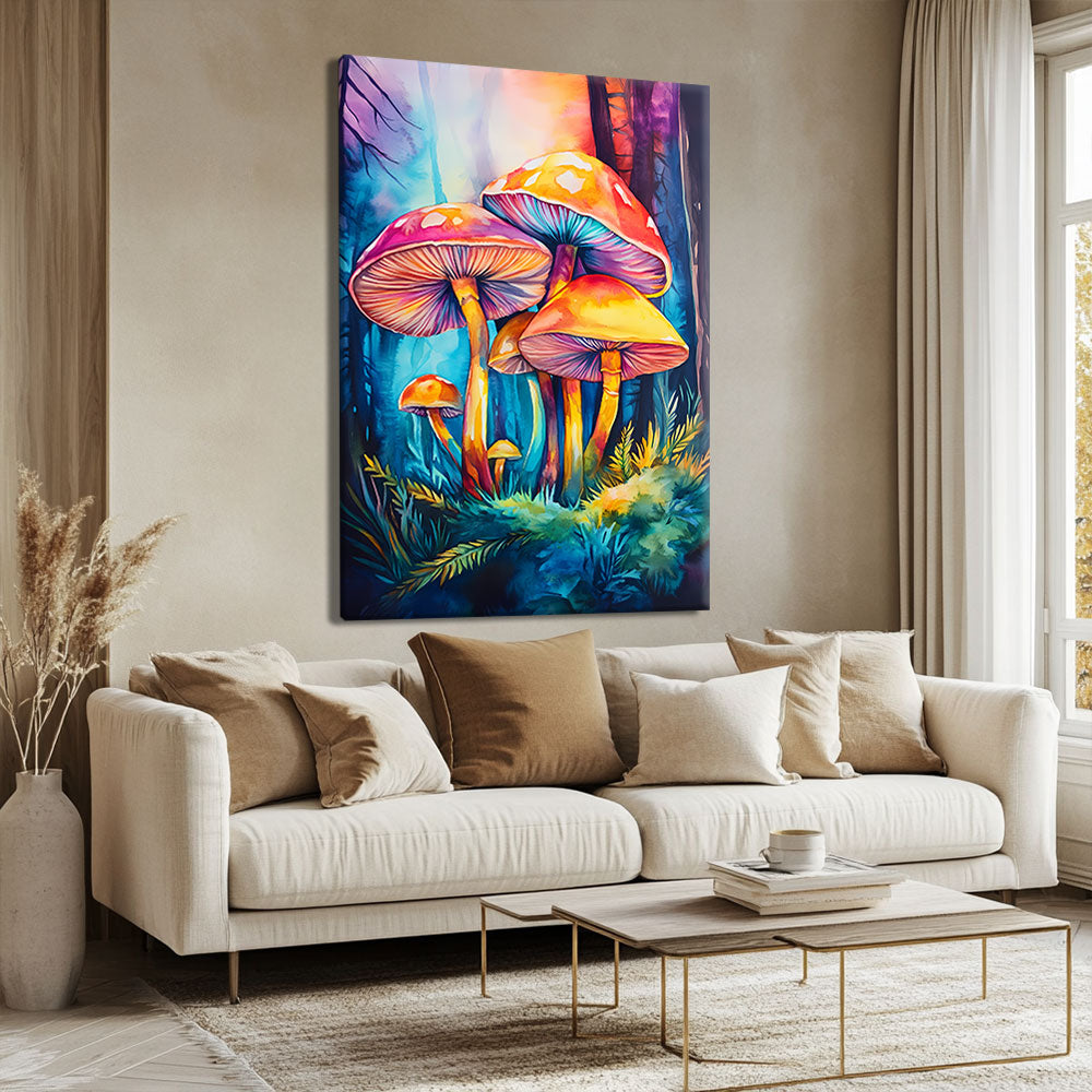 Tableau avec des champignons
