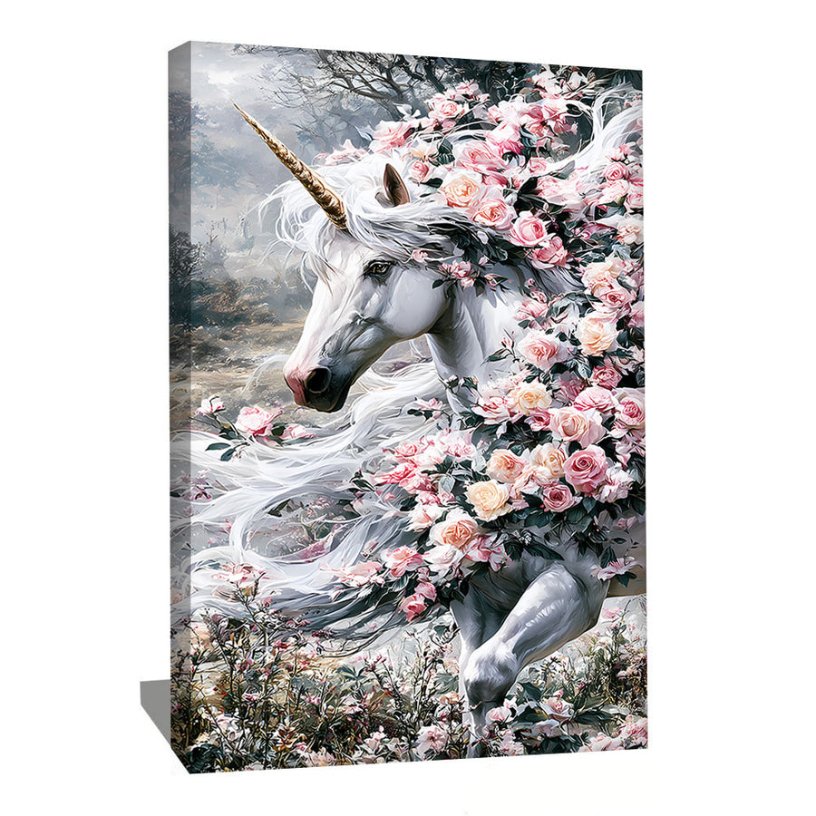 TABLEAU LICORNE FLEURS