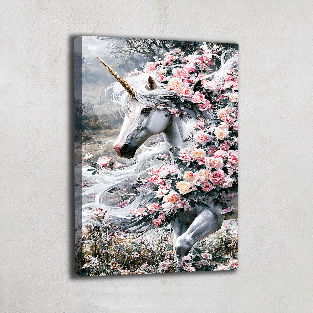 TABLEAU LICORNE FLEURS