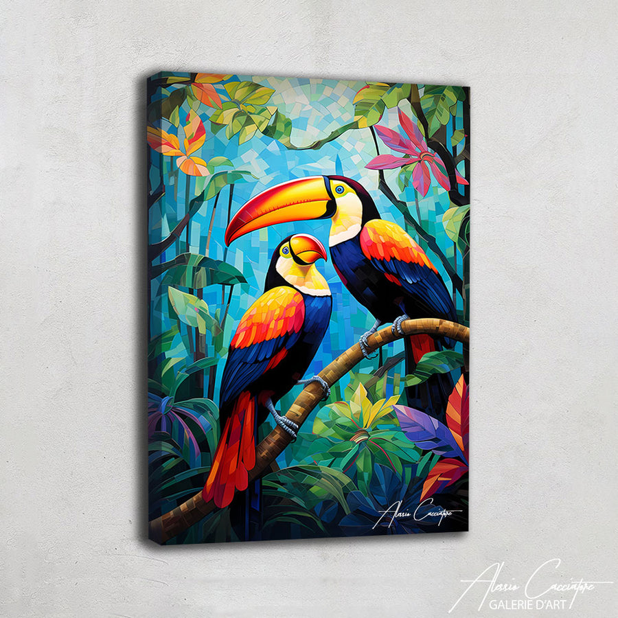 Tableau Oiseaux Exotiques – mise en situation