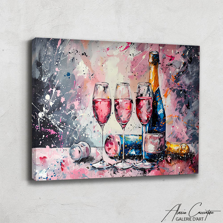 tableau mural champagne