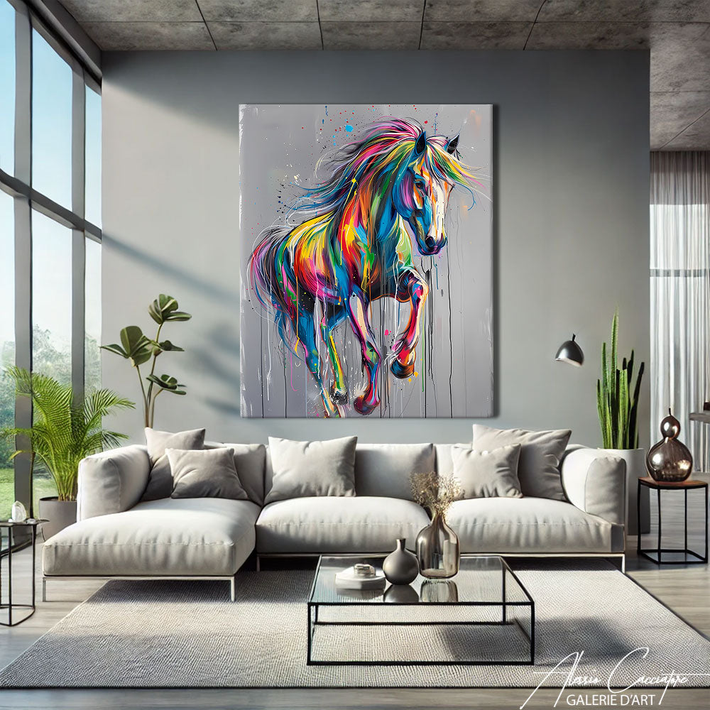 tableau cheval contemporain
 