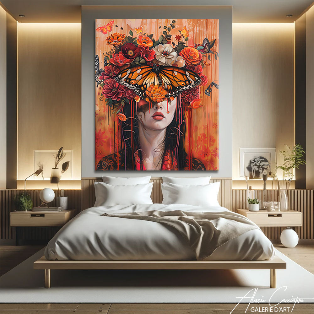 tableau visage femme pop art