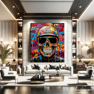 tableau tête de mort couleur