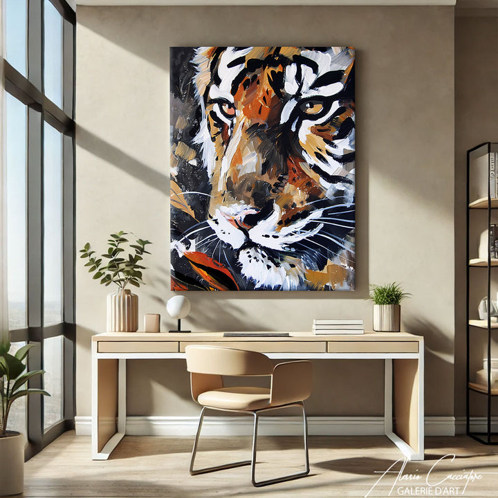 tableau tigre abstrait 