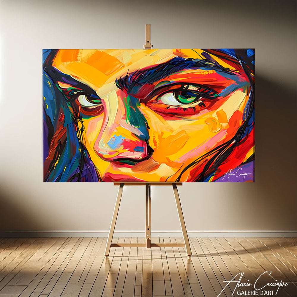 tableau femme coloré