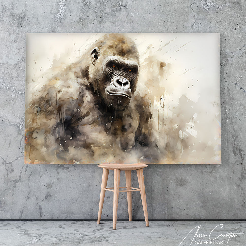 tableau tete de gorille