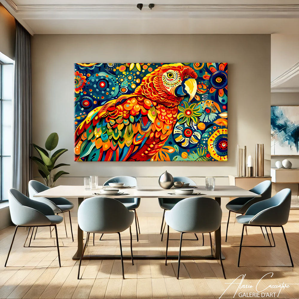 Tableau Peinture Perroquet
