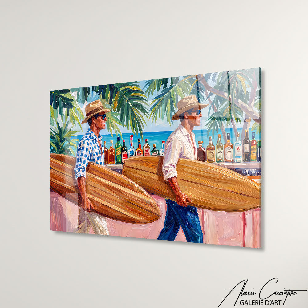 Cadre Peinture Surfeur
