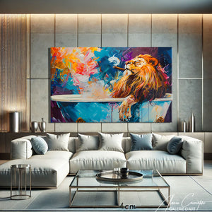 TABLEAU LION COLORE
