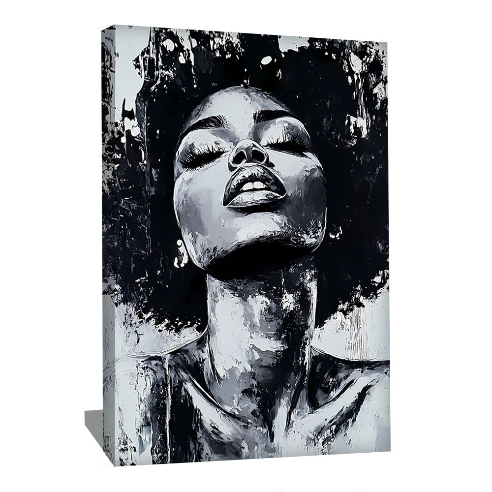 TABLEAU AFRICAINE NOIR ET BLANC