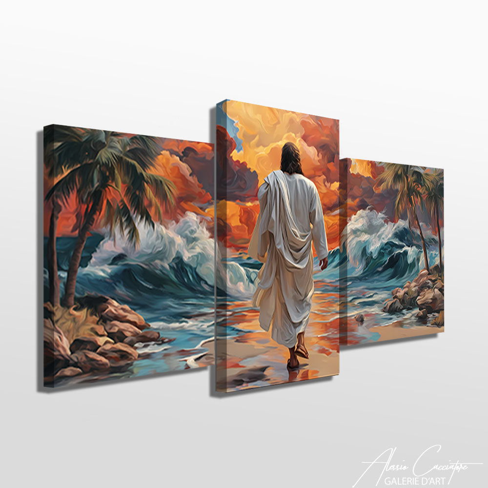 TABLEAU TRIPTYQUE JÉSUS CHRIST